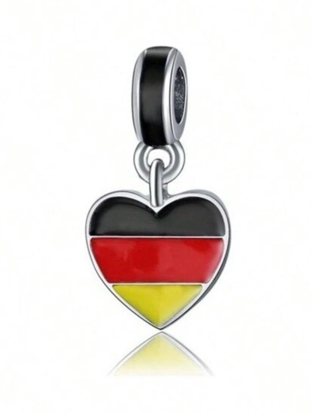 German Flag Heart Dangle Charm European Bracelets Necklace Germany Pendent NEW